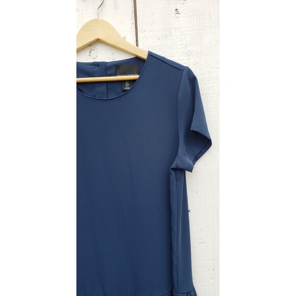 Cynthia Rowley Womens Navy Blue Ruffled Button Sheath Dress Sz 4 - Picture 5 of 10